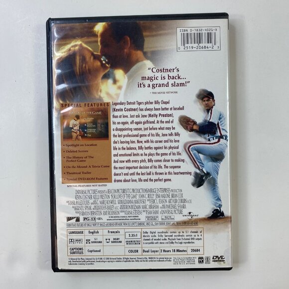 For Love Of The Game DVD Widescreen Universal Kevin Costner & Kelly Preston - Picture 3 of 4